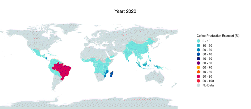 Projected Impact of Drought on Global Coffee Supply by 2050: 54% at Risk