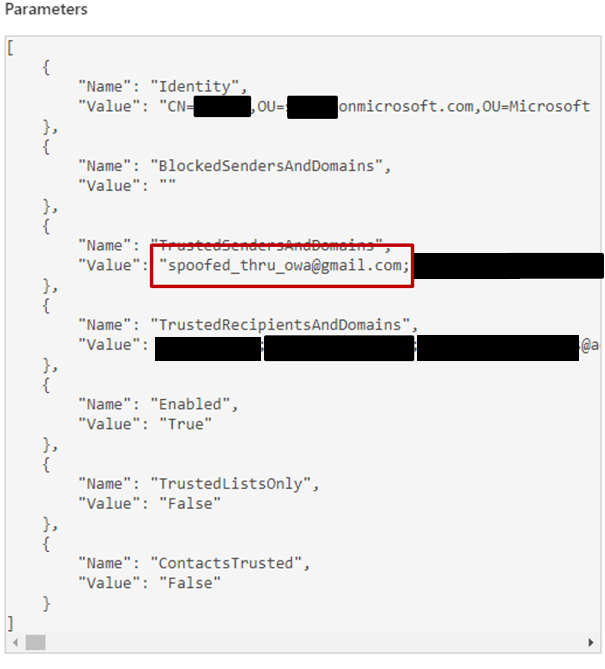 UAL-logged event of Safe Sender addition via OWA